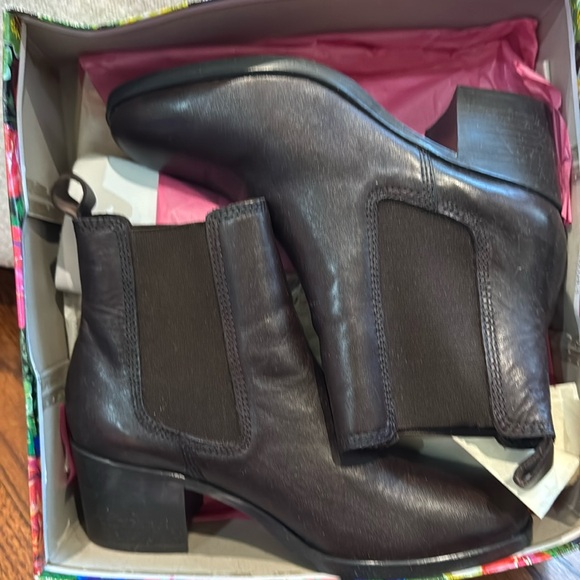 Ankle Boot Chelsea Leather Brown Women's Sz 7.5. Vintage New Chunky - Picture 1 of 7
